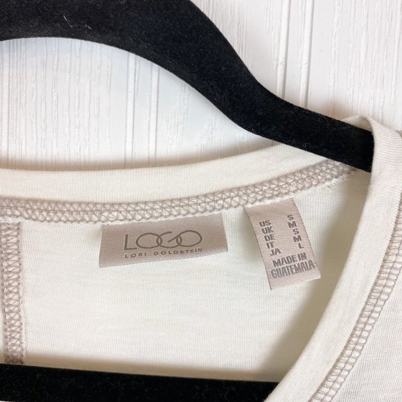 LOGO short sleeve top size‎ small ivory with tan stitching - Picture 5 of 5